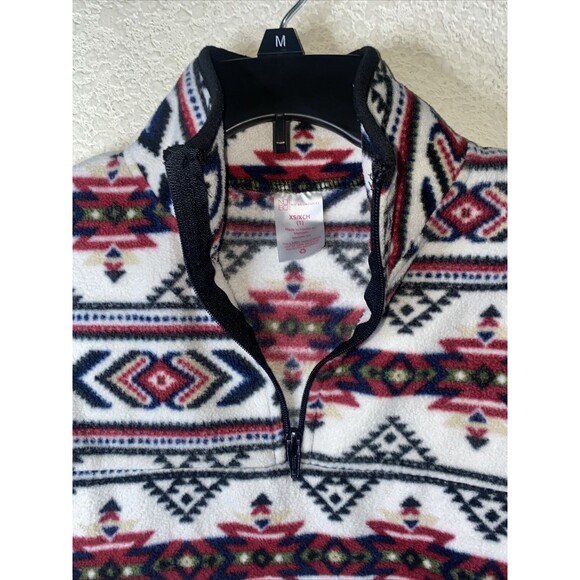 Western fleece sweater Aztec Tribal girls kid XS (1) 3/4 Zip country ranch farm - Picture 3 of 8